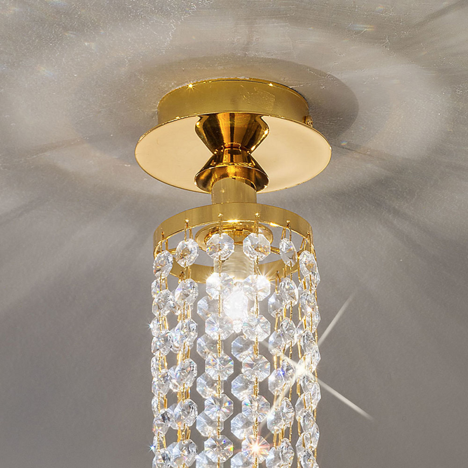 KOLARZ Charleston plafonieră cristal Ø 10cm - Camera de zi / sufragerie - auriu transparent - Metal