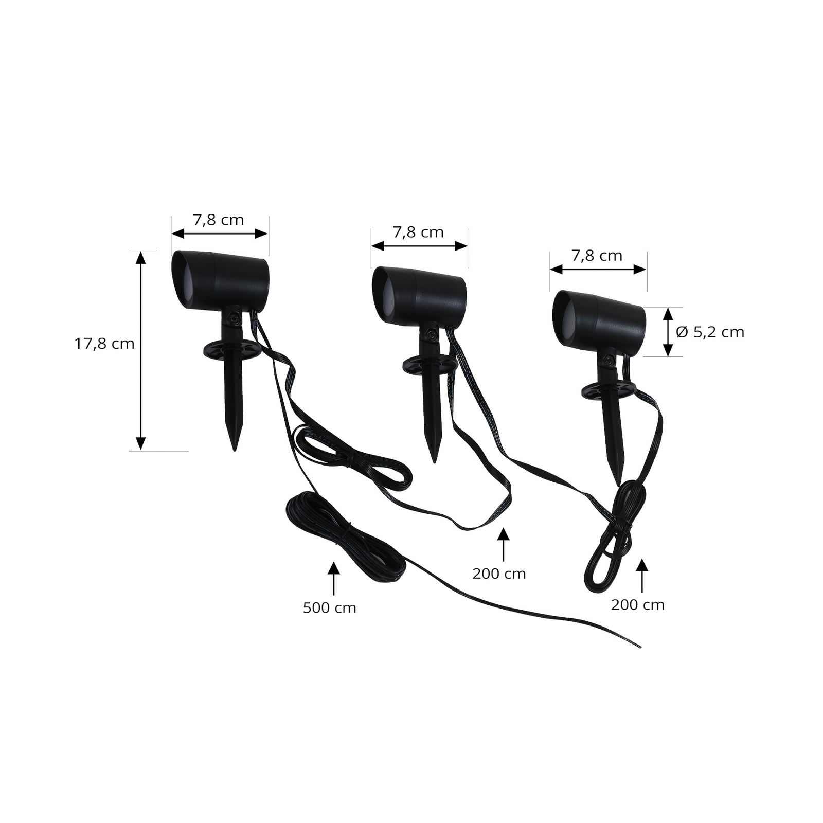 Nycta LED Smart Hage Lampe w/Jordspyd 3 pcs. Svart - Lindby