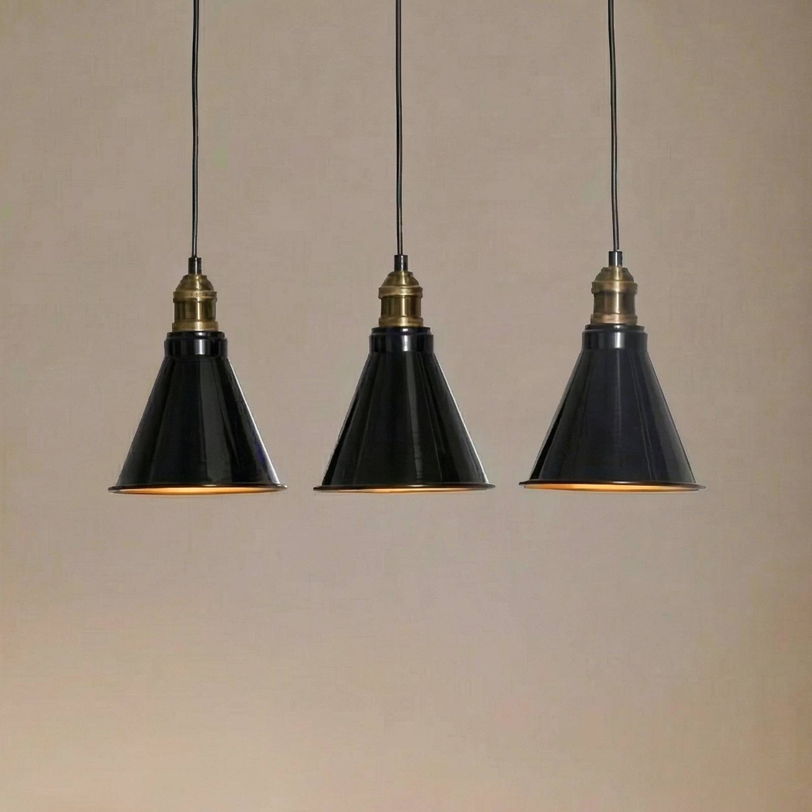 Hängelampe Berceste 251-S1 3-flammig schwarz/gold günstig online kaufen