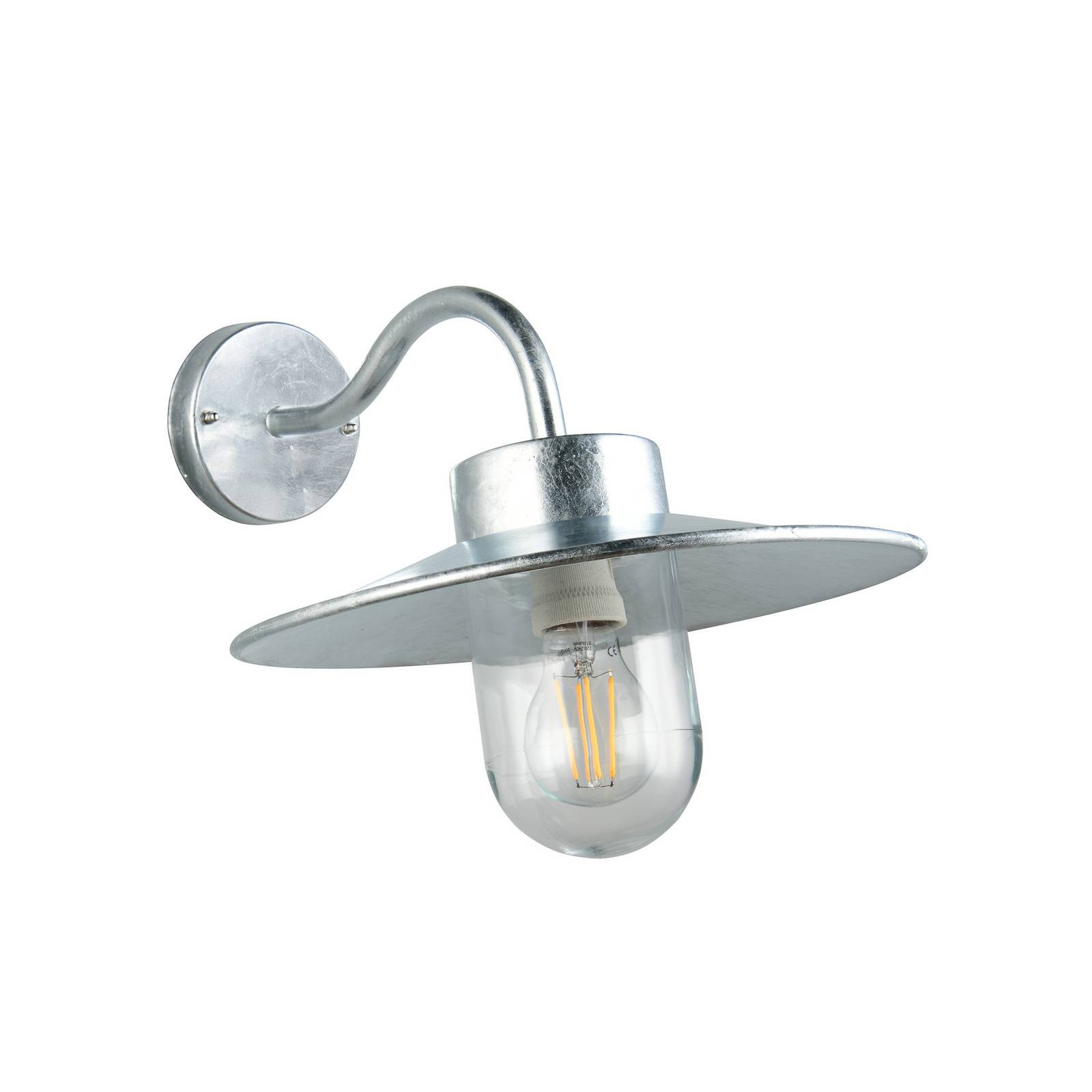 Außenwandlampe Tana, zinkfarben, Ausladung 41 cm Metall IP44