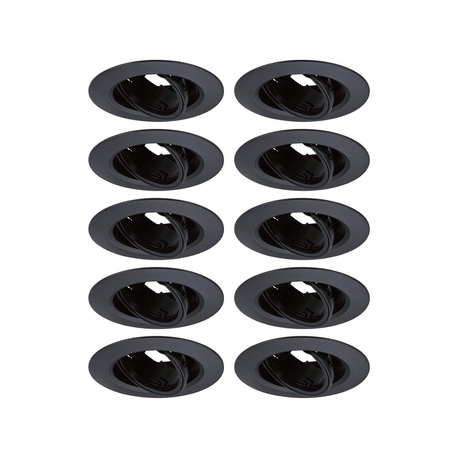 Inbouwspot 92117 zwart Ø9 cm dimbaar 30° draaibaar set van 10 stuks GU10