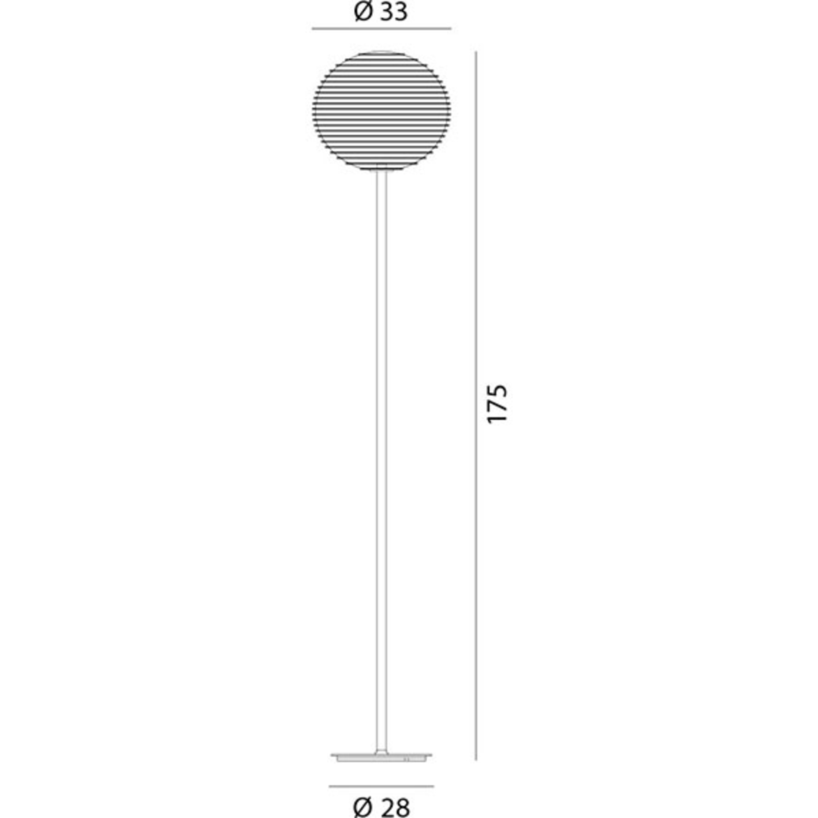 Rotaliana Flow Glass F2 floor lamp Ø 33 cm, for Living / Dining Room, steel, glass, E27, 15 W, energy efficiency: A++, H: 175 cm