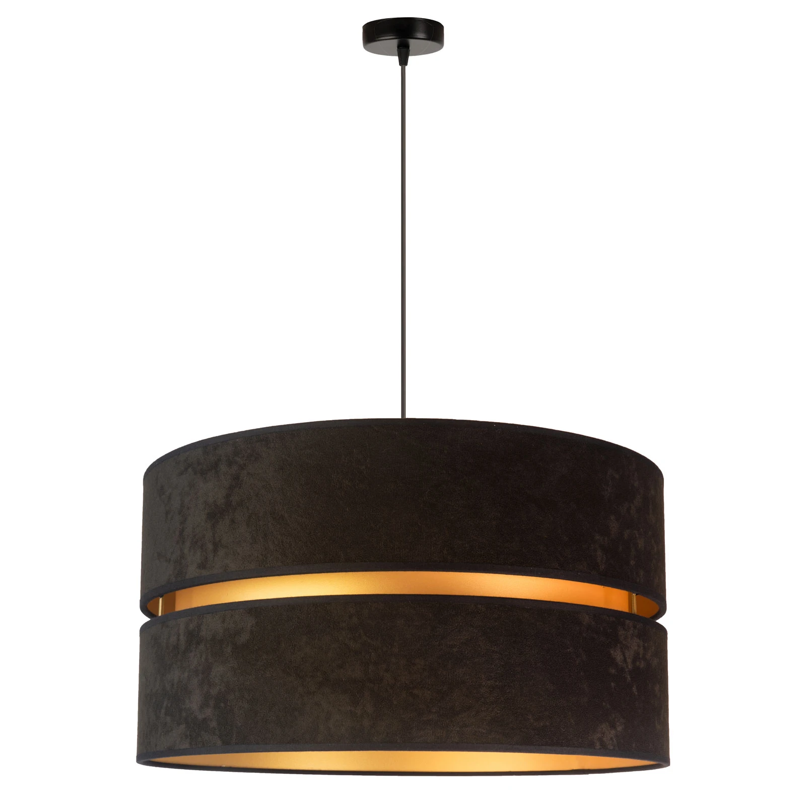 Lampada a sospensione Duo, nero/oro, Ø40cm, a 1 luce
