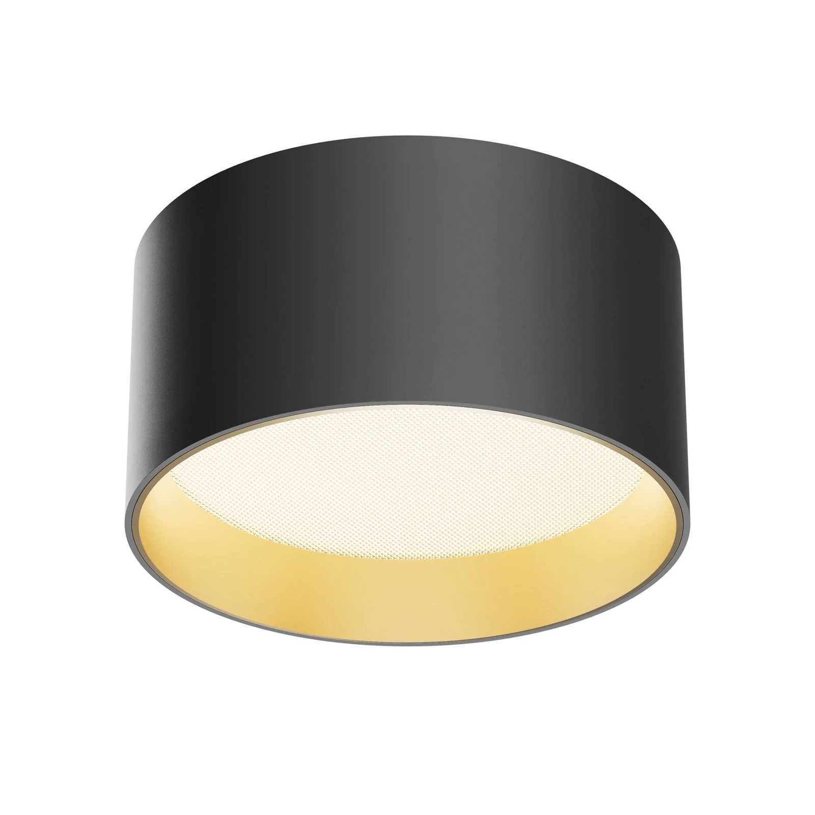 Maytoni LED downlight Vega, μαύρο/χρυσό, Ø 14 cm, 15W, αλουμίνιο