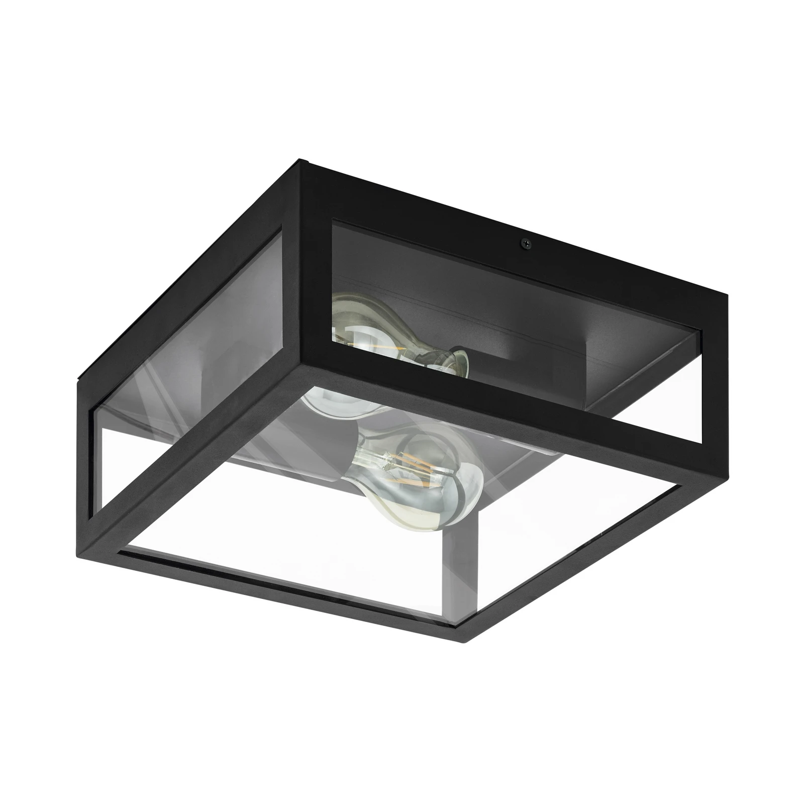 Candeeiro de teto para casa de banho Amezola, 2 luzes, preto