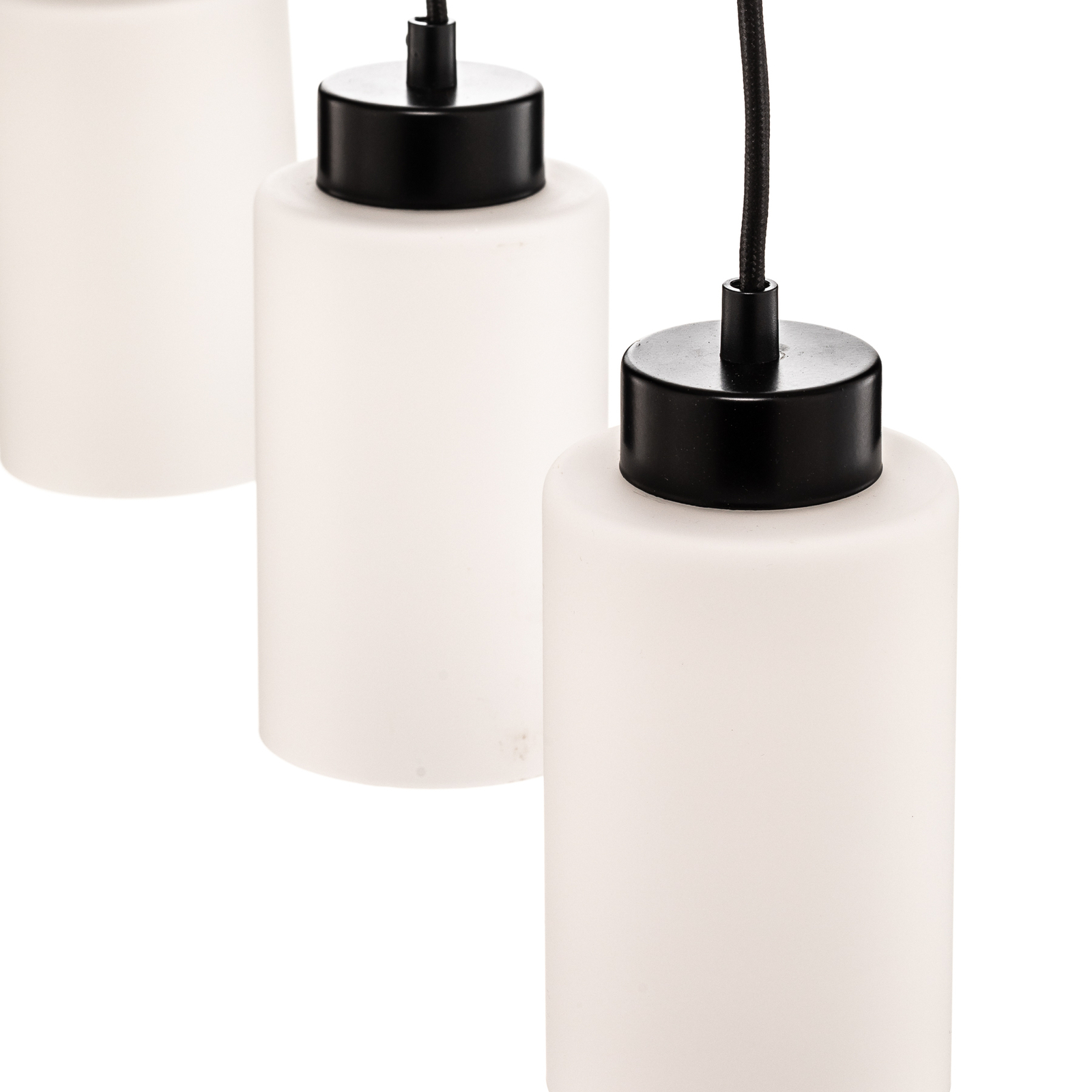 Suspension Vitrio, 3 lampes, allongée, noir/blanc