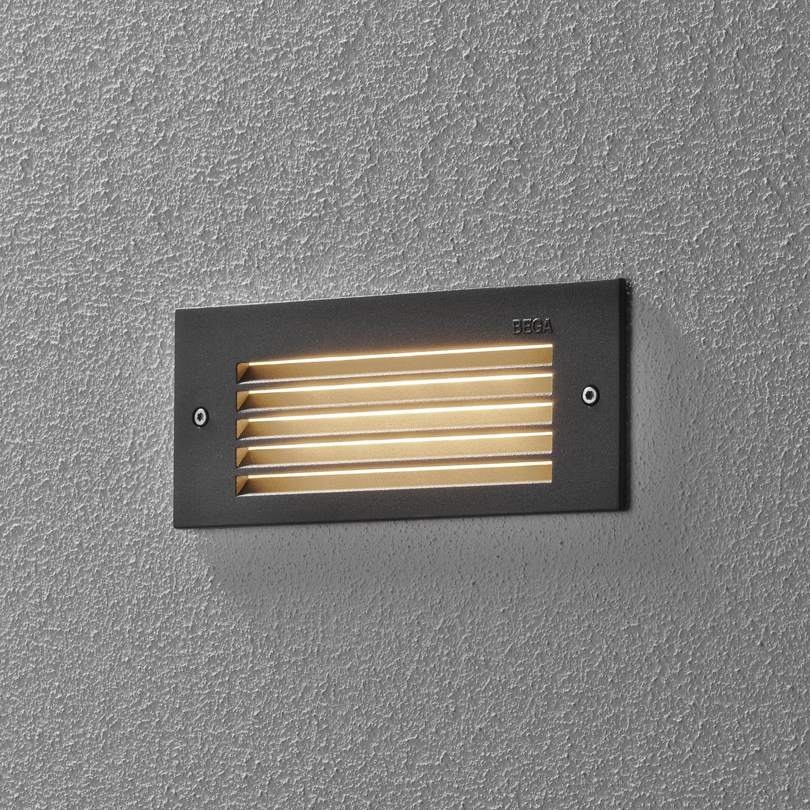 Bega 33017 LED wall recessed 3,000K graphite 17 cm