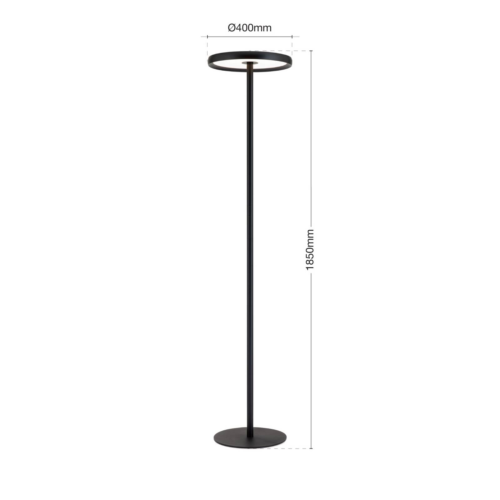 ORION LED vloerlamp KANT, zwart, hoogte 185 cm, CCT, dim up/down