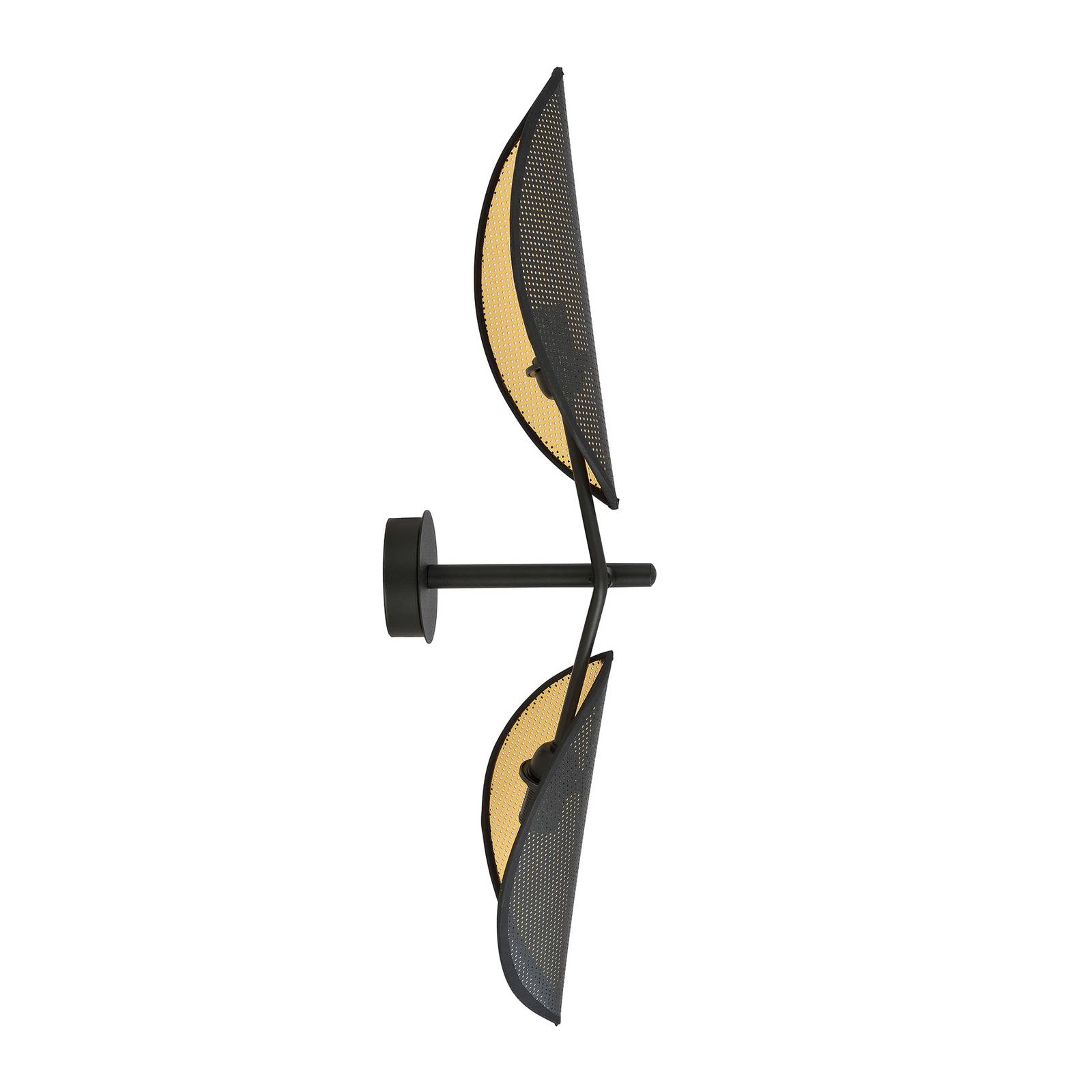 Image of Euluna Applique Vene, noire/dorée, à deux lampes 5901738923232