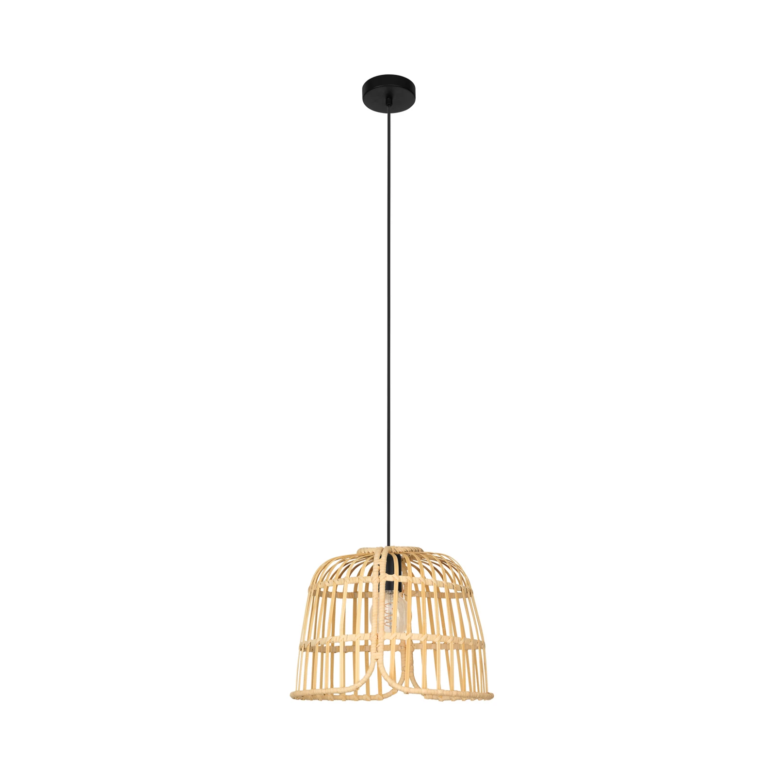 Suspension Glyneath abat-jour bambou, Ø 37,5 cm