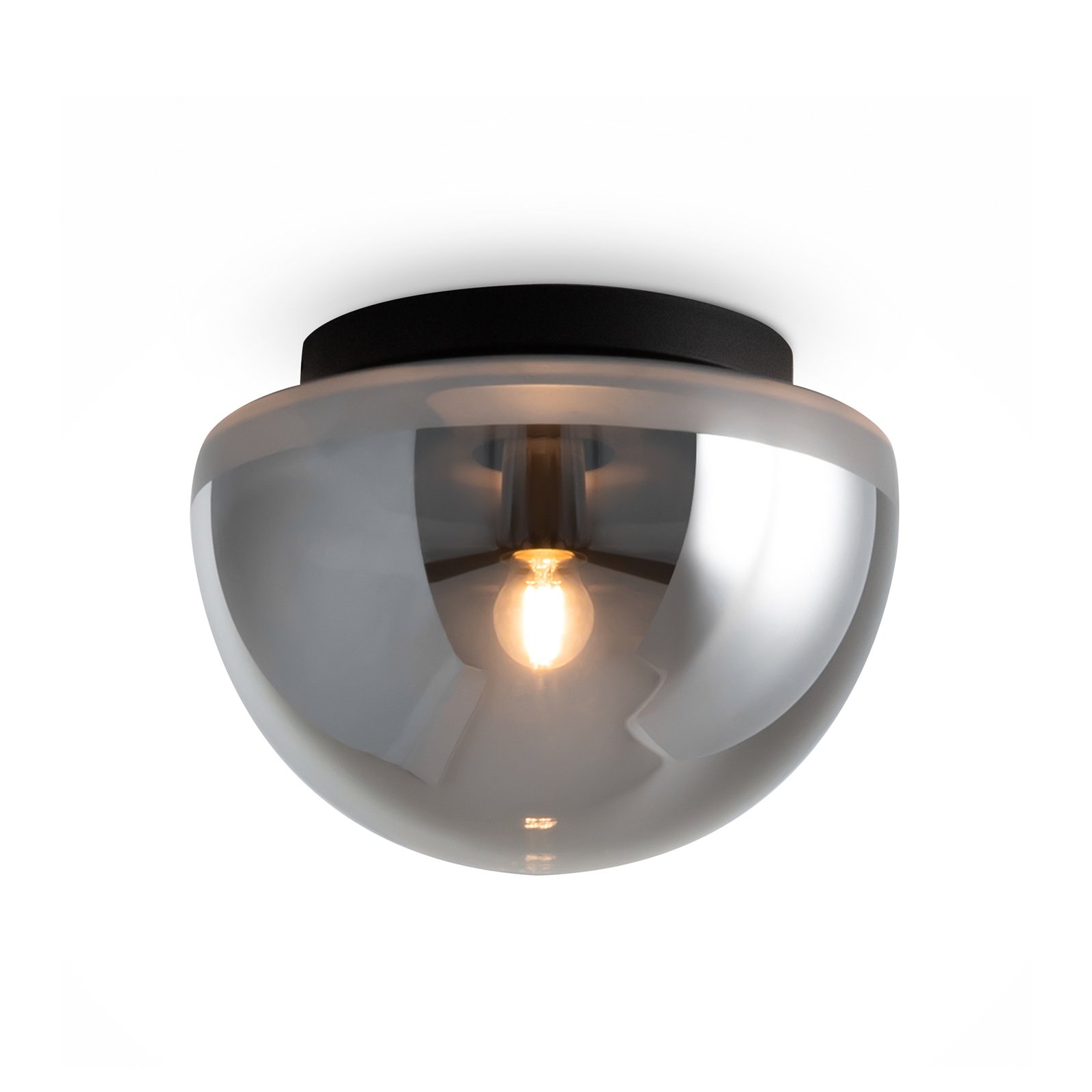 Maytoni Glassy ceiling light, smoky grey, Ø 31.5 cm, glass