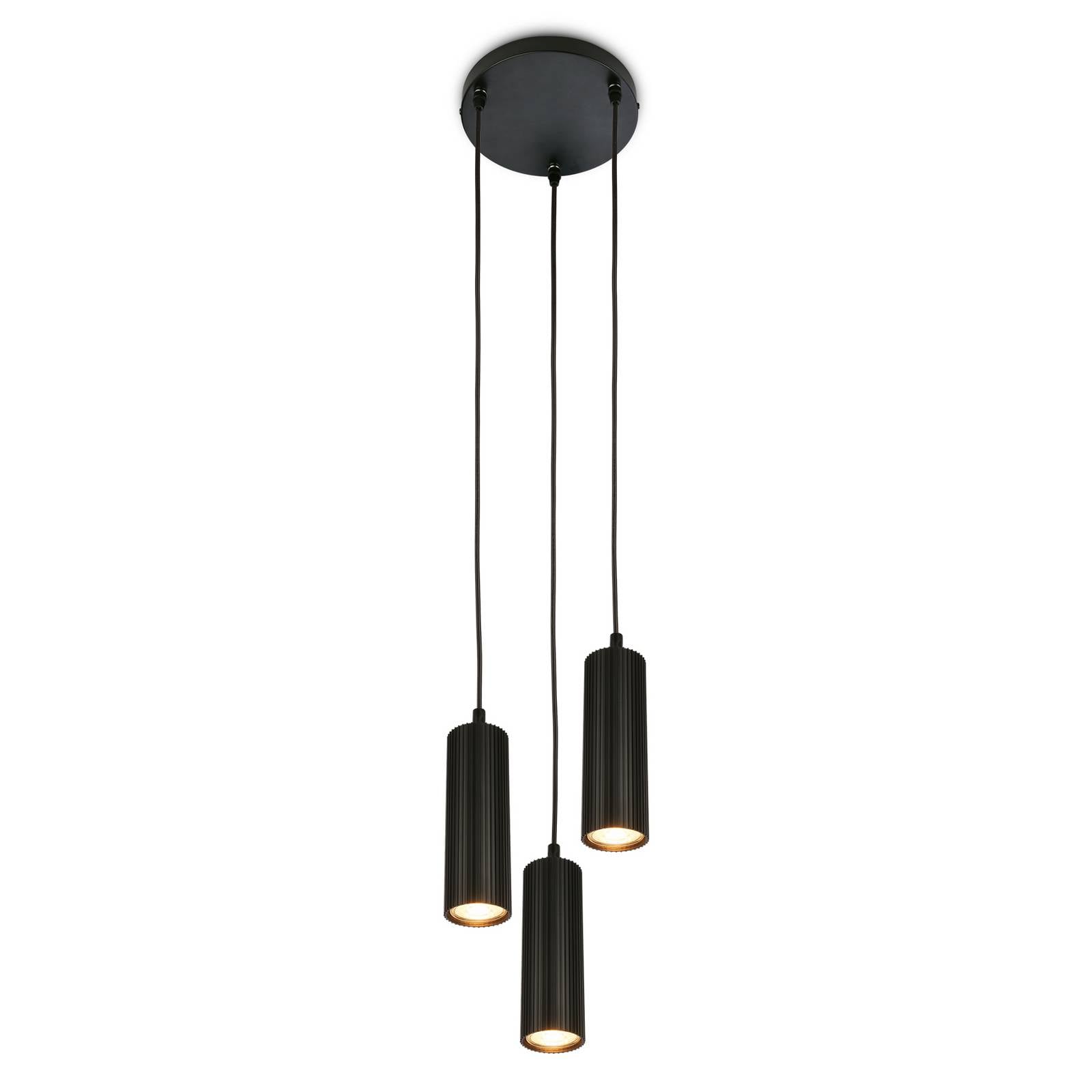 Hängeleuchte Ida, schwarz, 3-flammig, Ø 20 cm, GU10