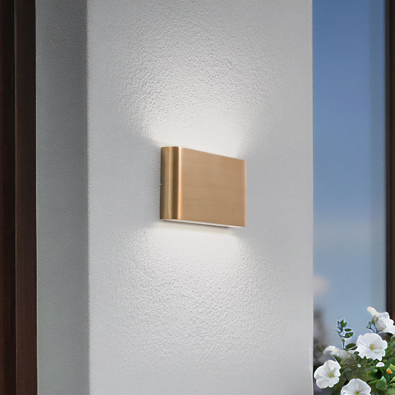 Euluna LED zidna svjetiljka Semi M, aluminij, zlatna, duljina 17,5 cm - zlato