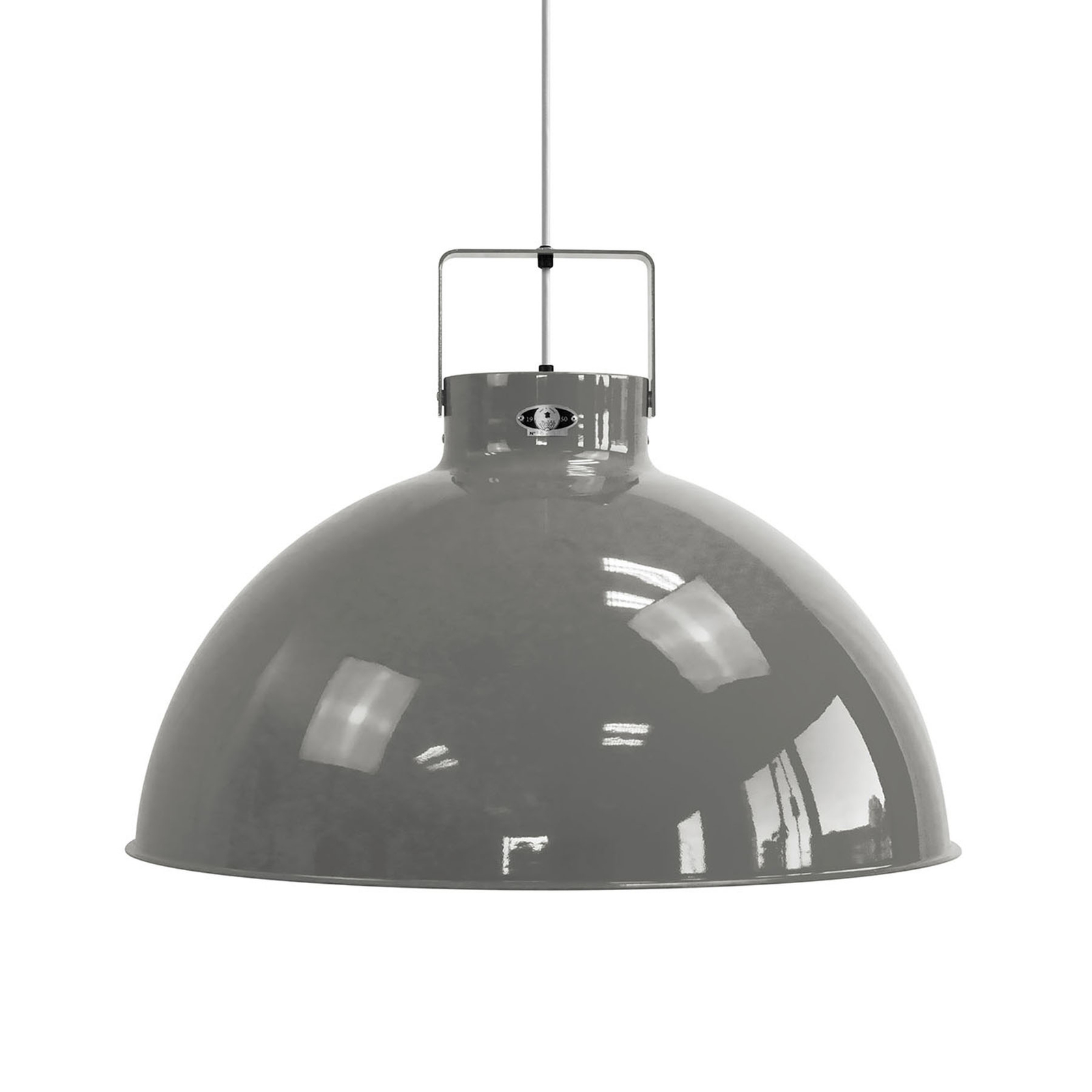 JIELDÉ Jieldé Dante D675 hanging light, grey, Ø 67.5 cm, for Living / Dining Room, aluminium, E27, 100 W, energy efficiency: A++, H: 49 cm