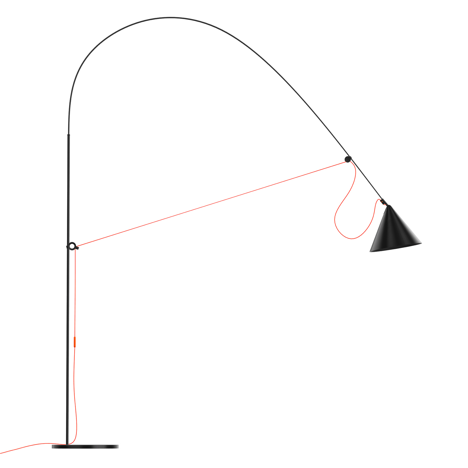 midgard AYNO XL Stehlampe schwarz/orange 4.000K