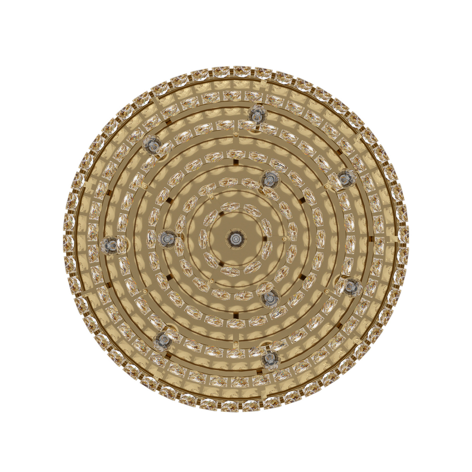 Stropna svjetiljka Stars of Light Valparaiso, zlatna, Ø 58 cm, metal