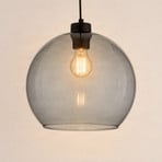 Lampada a sospensione Cubus, grigio fumo, vetro, Ø 30 cm, E27