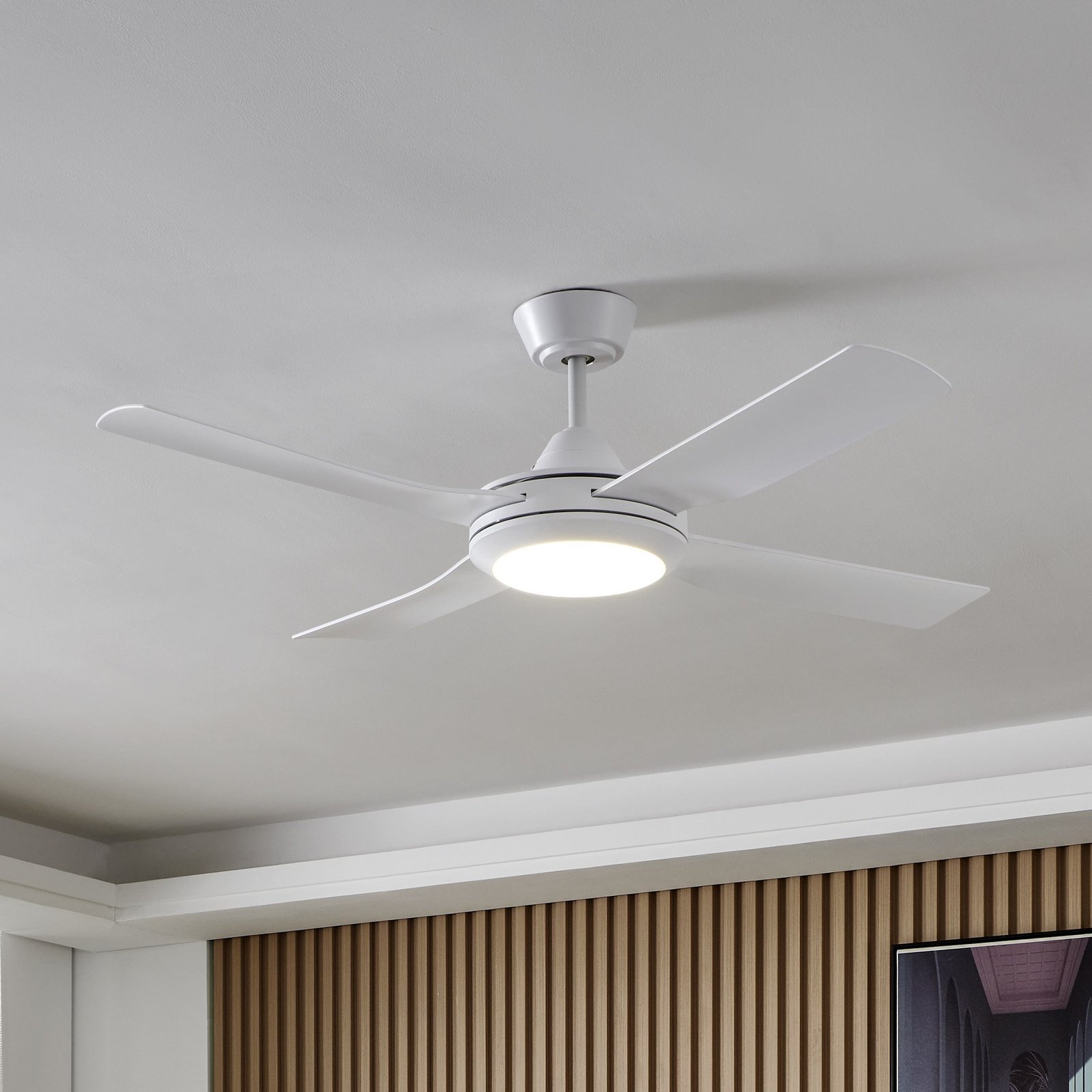 Stropní ventilátor Bondi 1, LED, dálkové ovládání, CCT, bílý