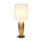 Tischlampe OMEGA SOTTILE, gold/weiß, Höhe 68 cm, Keramik E27