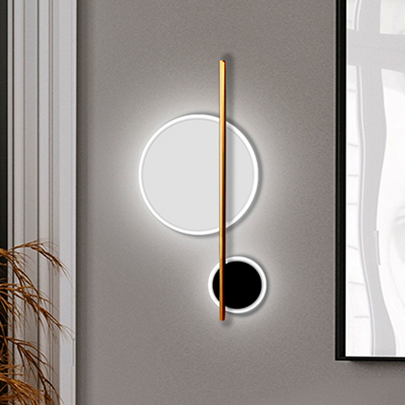 Schuller Valencia Aplică LED Duo înălțime 52 cm negru/auriu metal - Camera de zi / sufragerie - Modern - negru mat auriu alb mat - Aluminiu