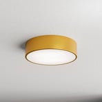 Taklampe Cleo 300, gull, Sensor, IP54, Ø 30 cm, Metall