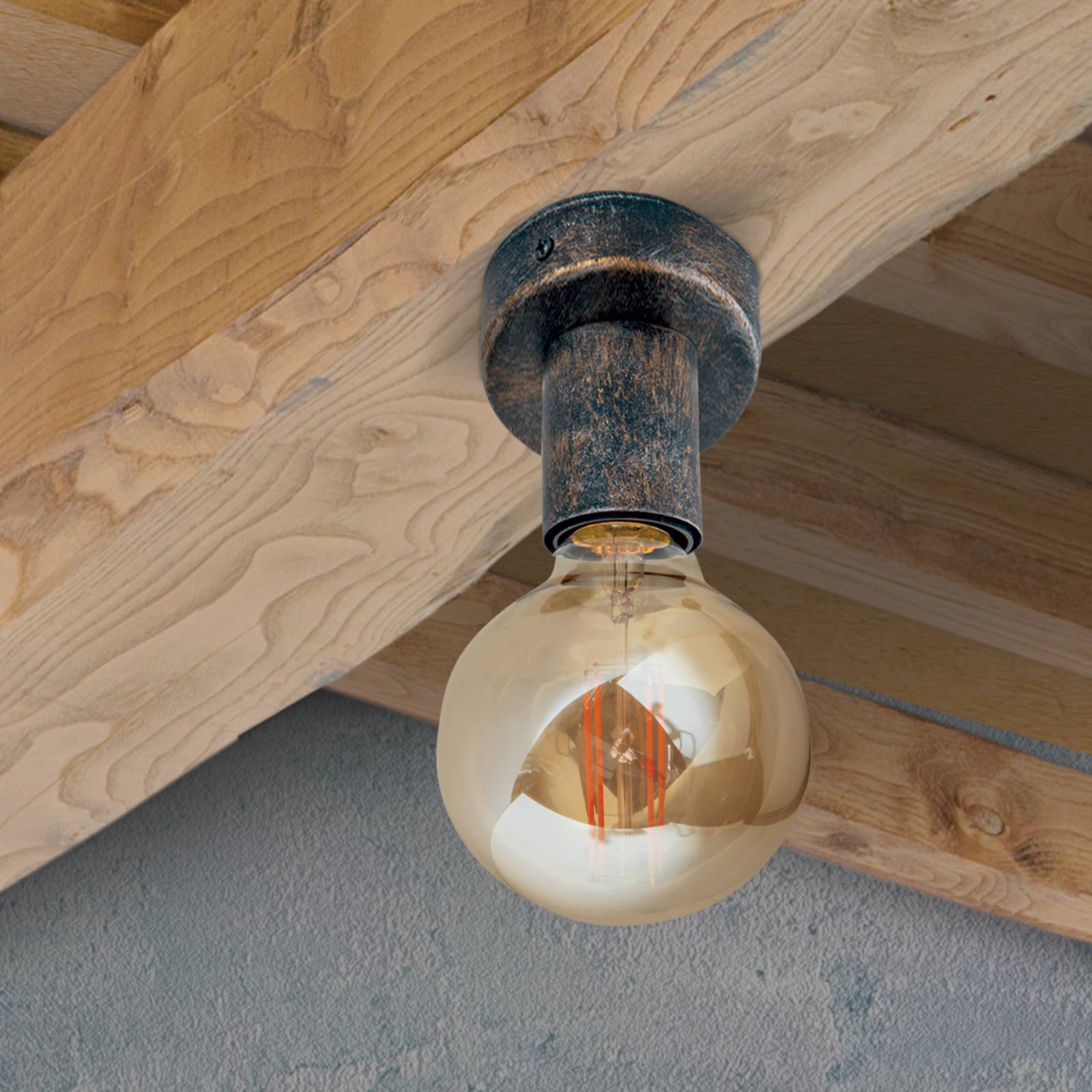 Prosta lampa sufitowa Rati w tyslu vintage