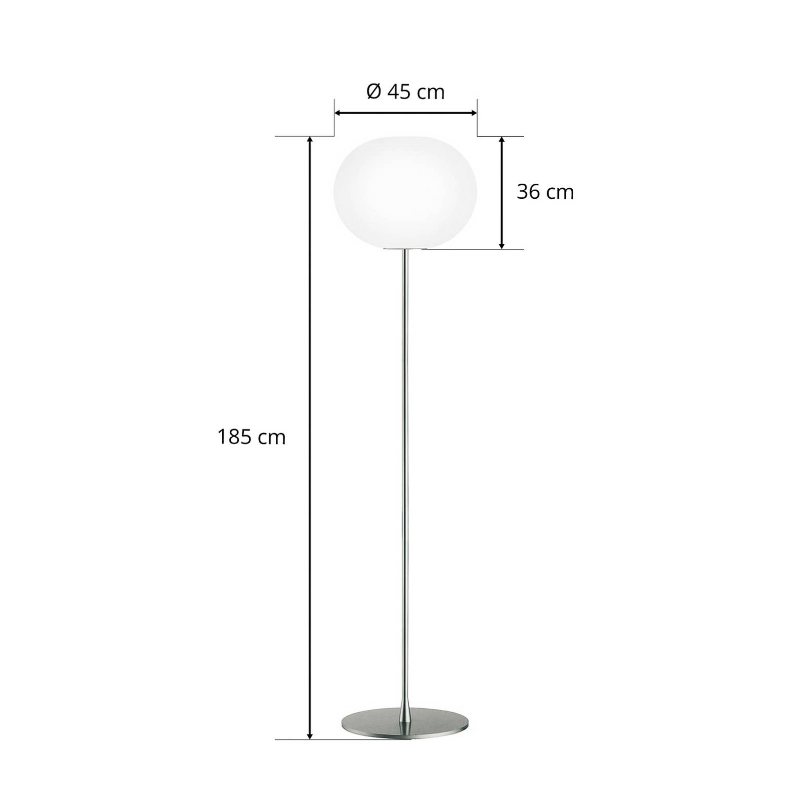 Lampa stojąca FLOS Glo-Ball Floor 3, srebrny matowy
