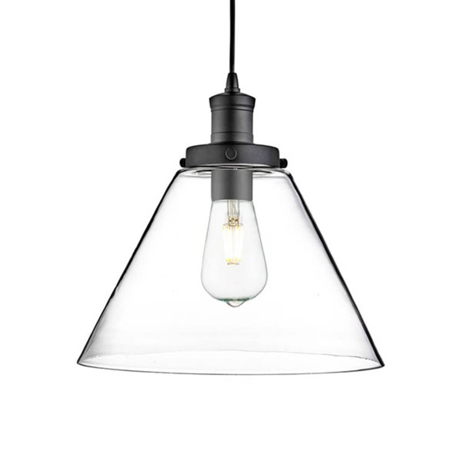 Photos - Chandelier / Lamp Searchlight Modern Pyramid glass pendant light, black 