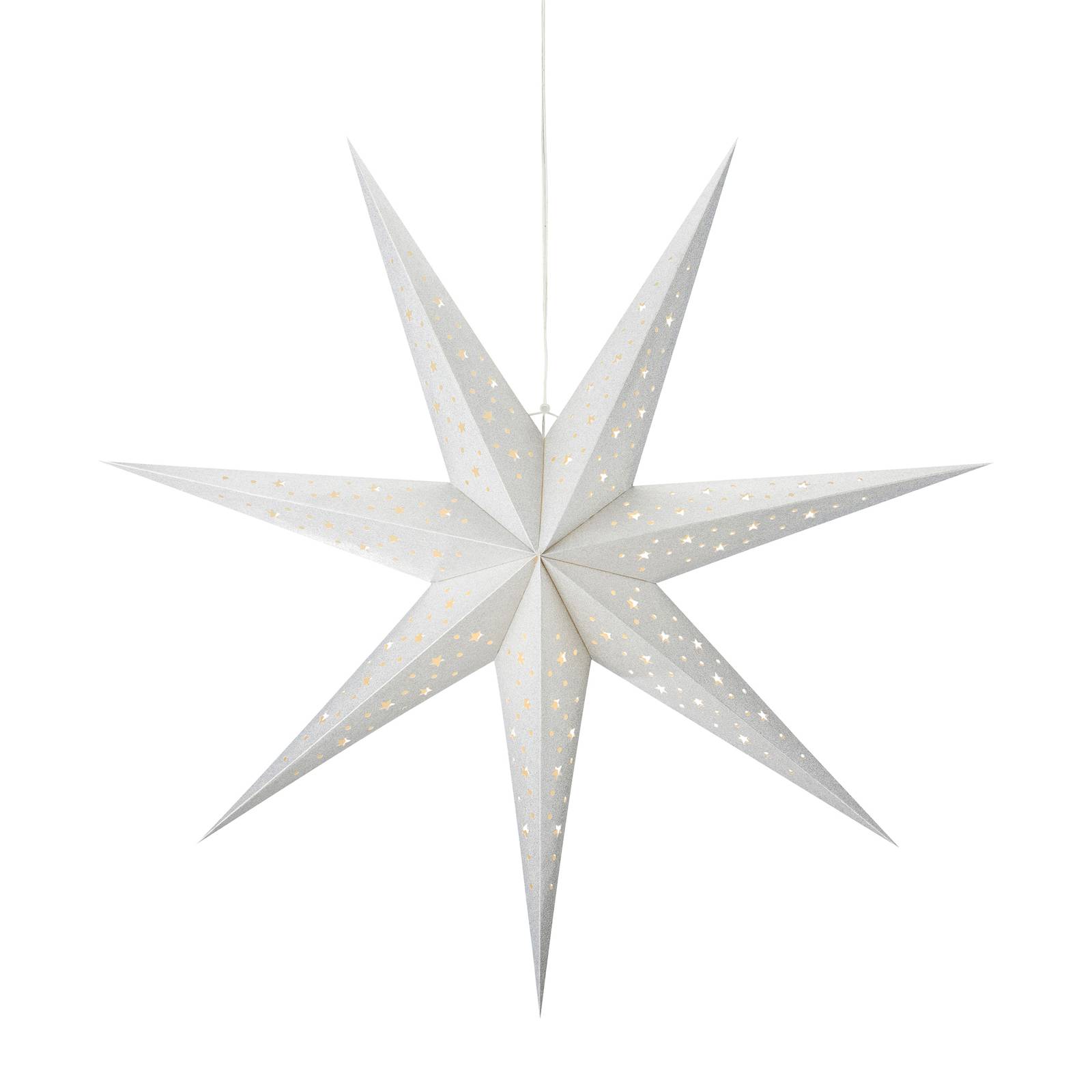 Markslöjd LED-hängande stjärna utan batteri timer Ø 75cm silver