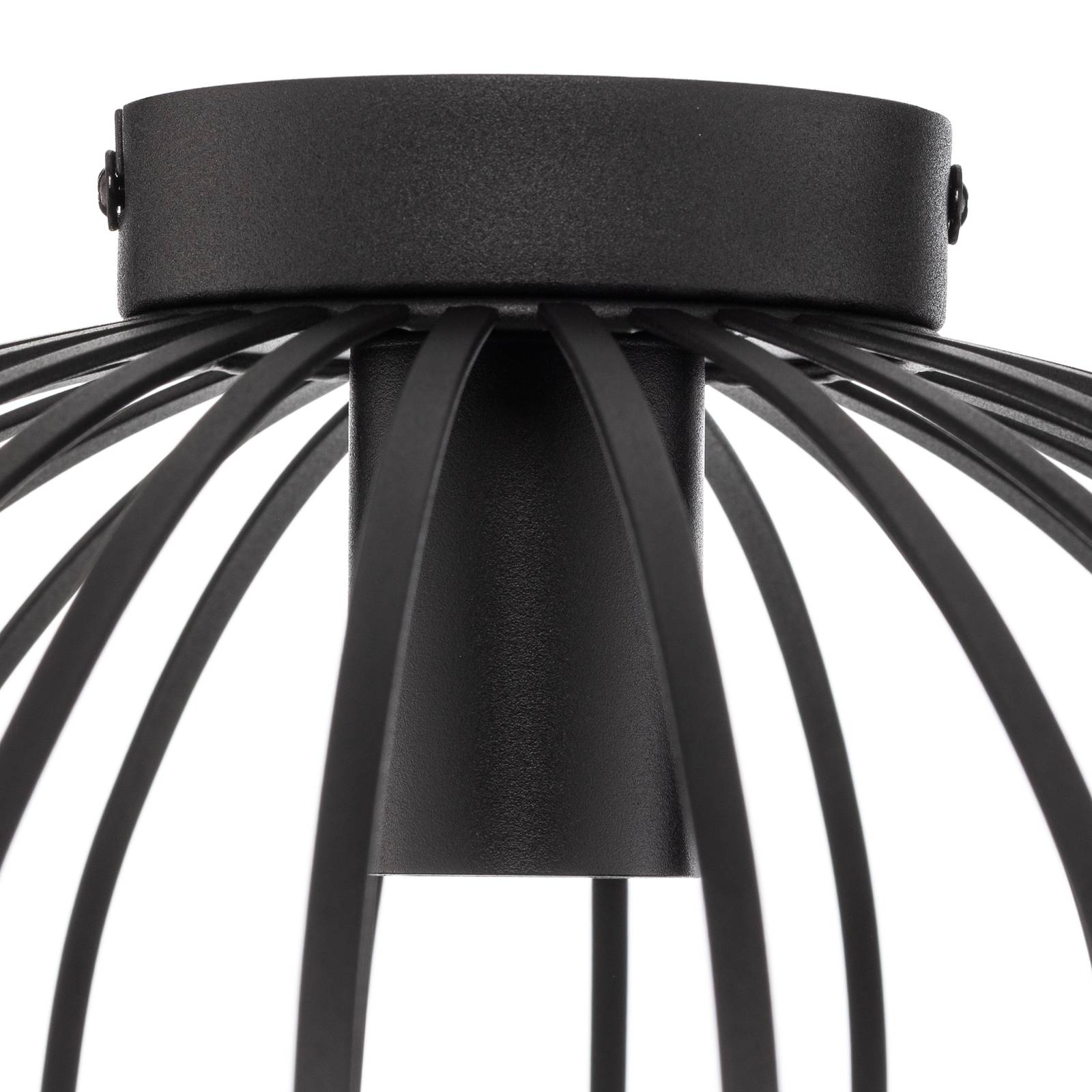Lampa sufitowa Lindby Maivi, czarna, 40 cm, żelazo, klatka