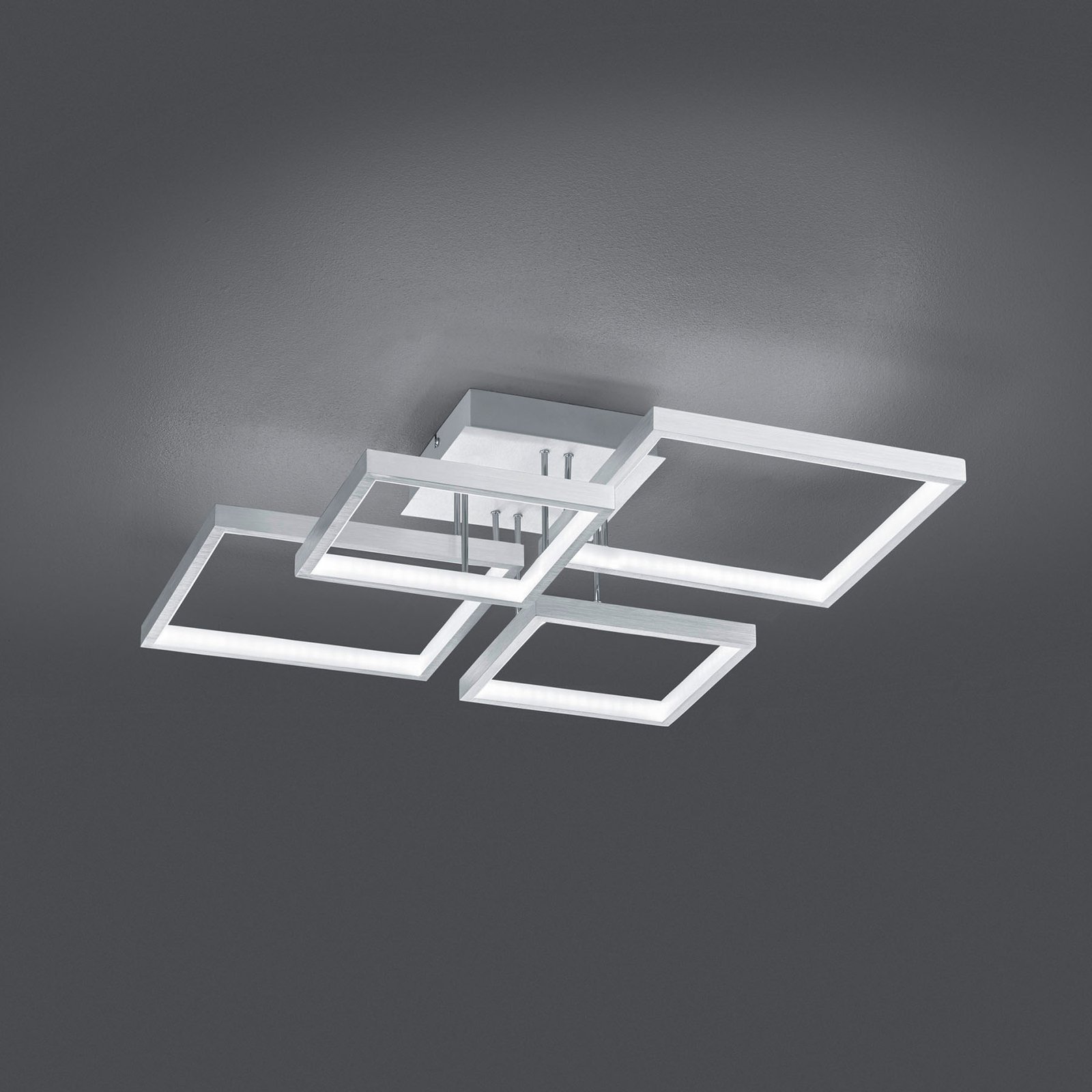Trio Lighting Sorrento LED ceiling light 52 x cm, aluminium, for Living / Dining Room, metal, 24 W, energy efficiency: A+, L: 52 cm, W: 52 cm, H: 16 cm