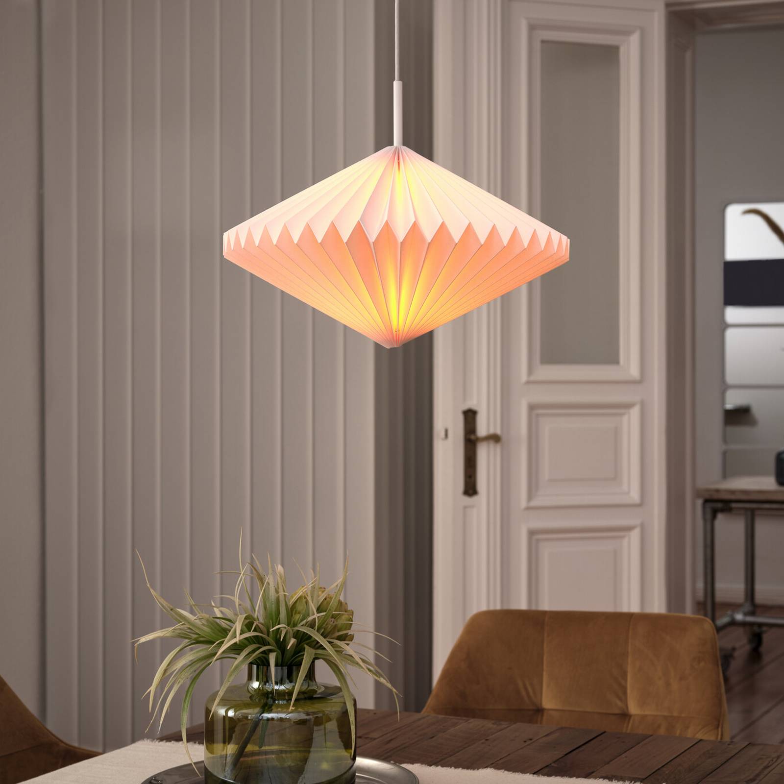 OSRAM Hängeleuchte Decor Paper Diamond, weiß, Papier, E27 günstig online kaufen
