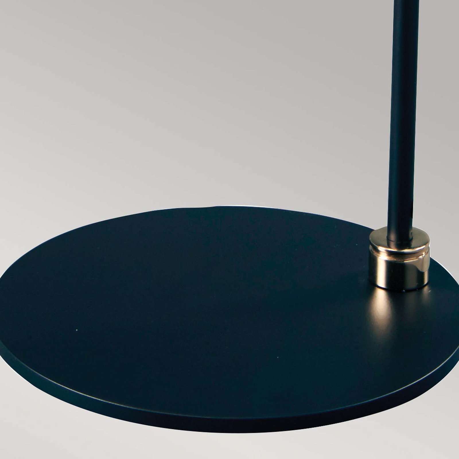 Balance table lamp, black/nickel, white lampshade