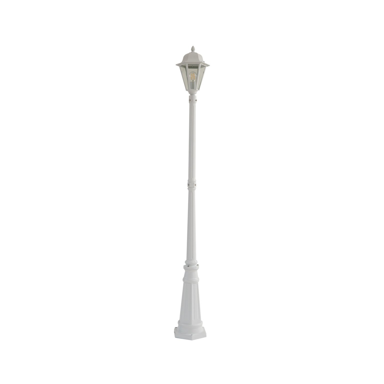 Lindby buitenlamp Edana, 211 cm, wit, metaal, E27, IP44