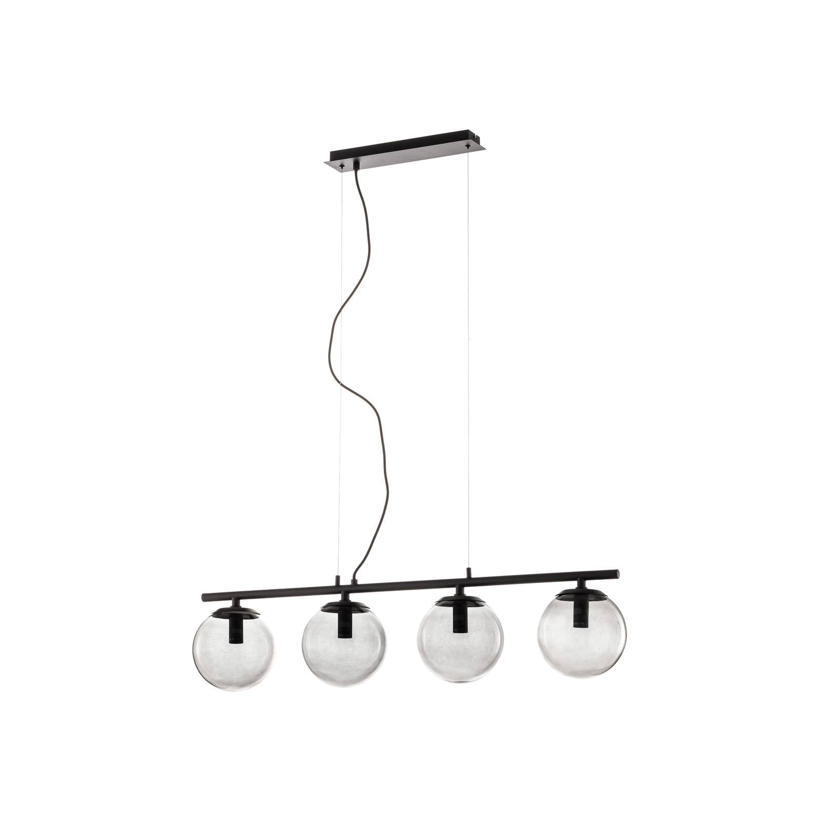 Lucande Sotiana Hängelampe, 4 Glaskugeln, schwarz