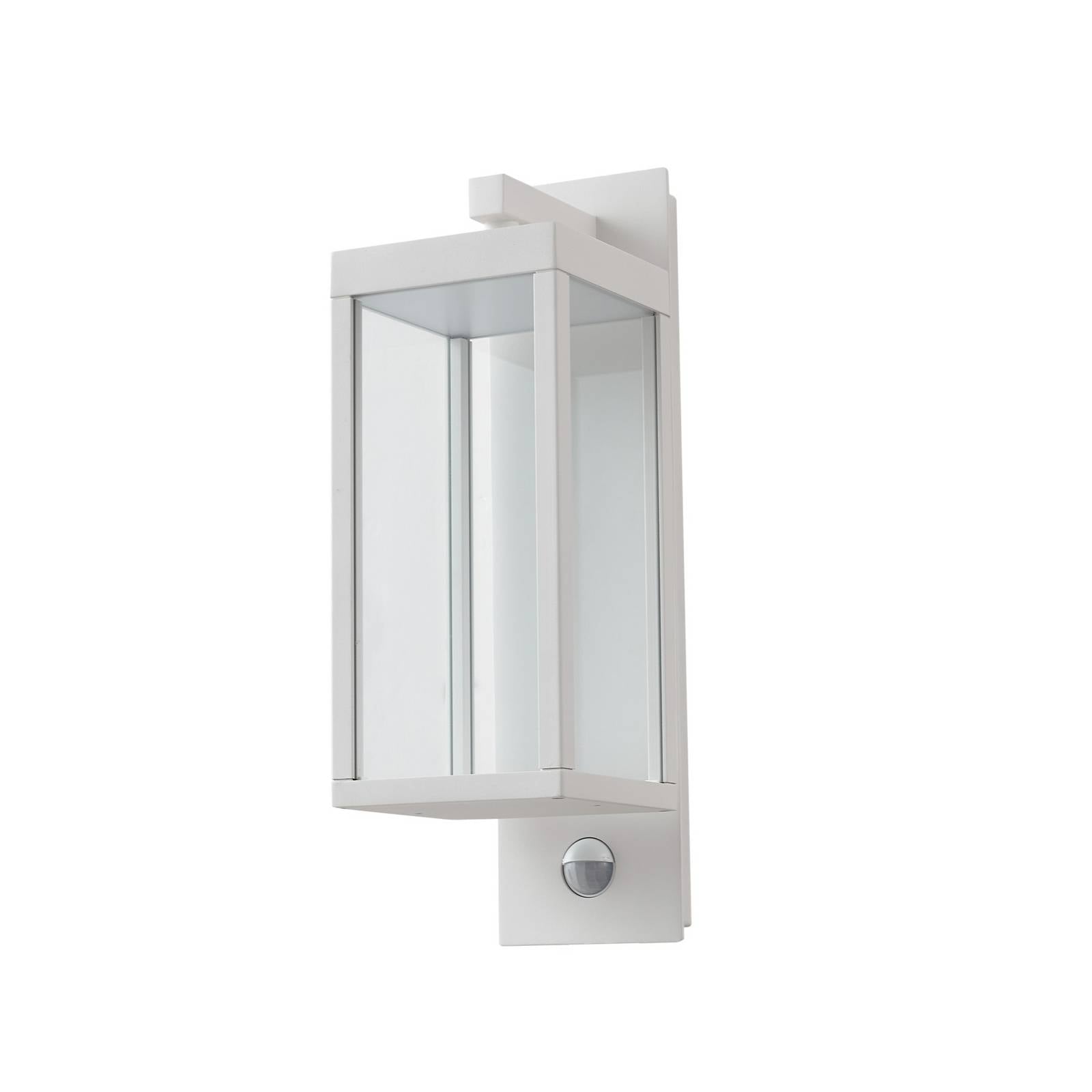 Lucande LED-Außenwandlampe Ferdinand, weiß, Sensor, 38 cm