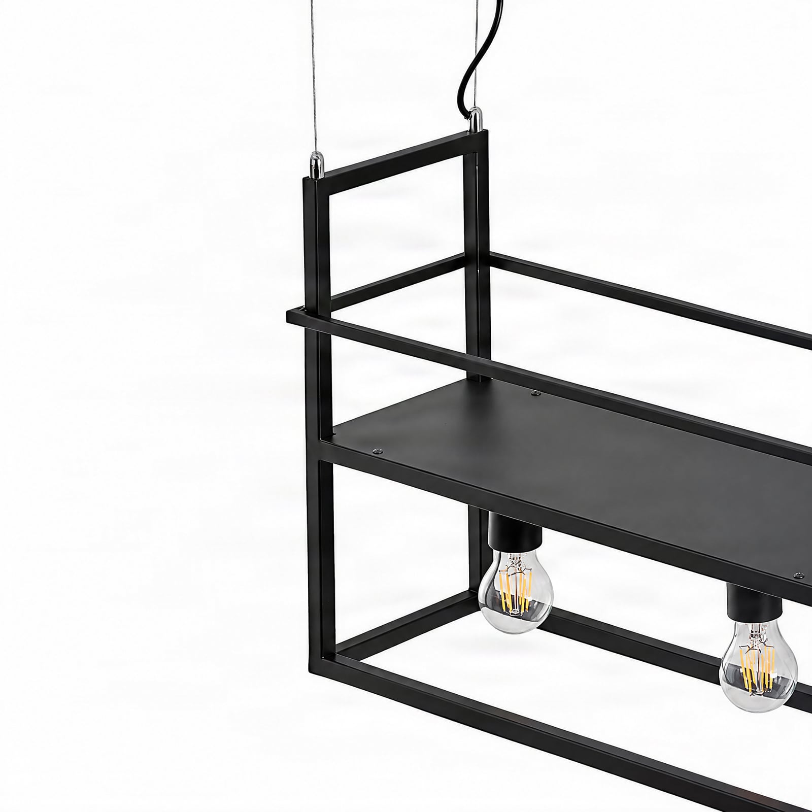Lindby Hängeleuchte Grisela, Regal, schwarz, Metall, 120 cm