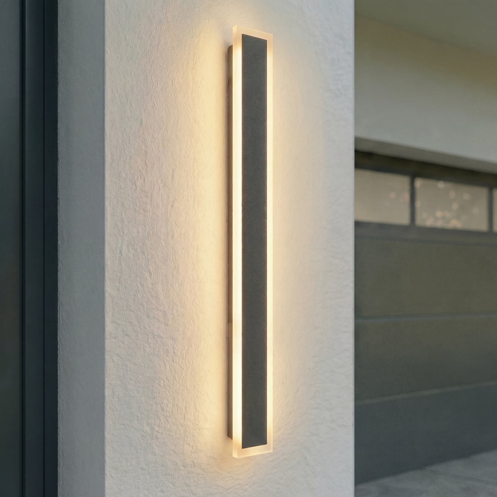 Candeeiro de parede exterior LED Ilora, CCT, IP65, preto, altura 100 cm, metal
