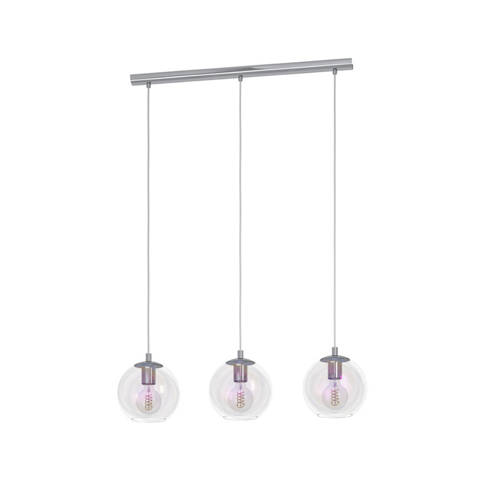 EGLO hanglamp ARISCANI 2, 77 cm, 3-lamps, chroom/iriserend EGLO hanglamp ARISCANI 2, 77 cm, 3-lamps, chroom/iriserend