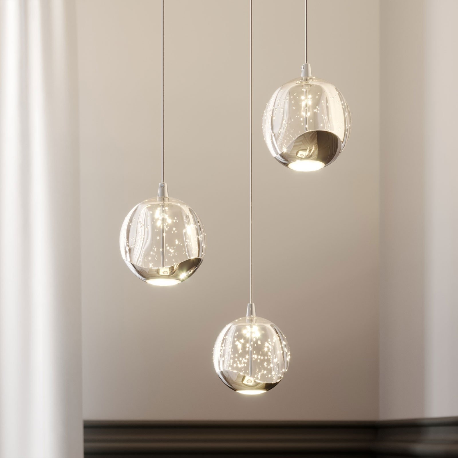 Hayley 3 Suspension Clear/Chrome - Lucande