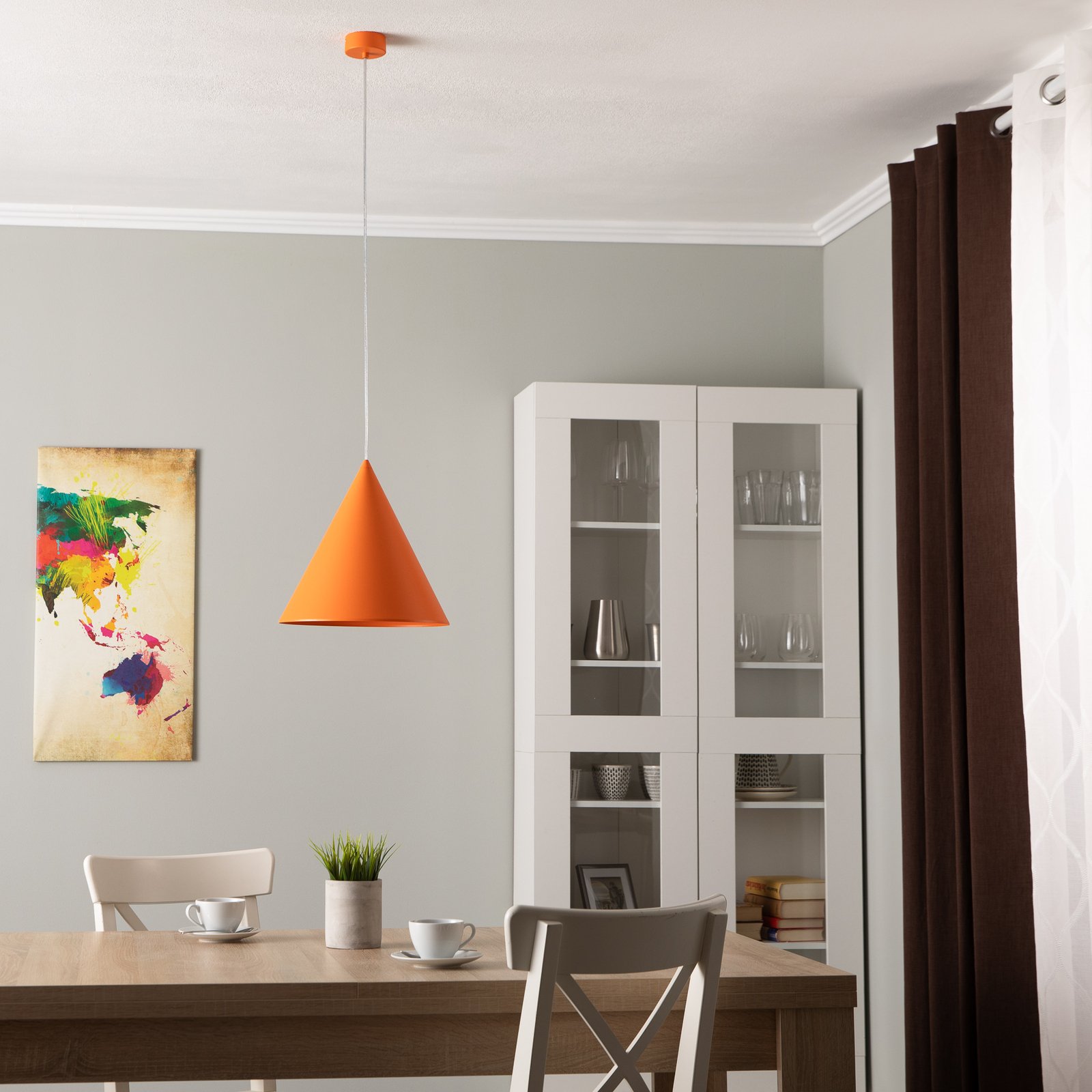 Viseća lampa Cono, jedna žarulja, Ø 32 cm, narančasta