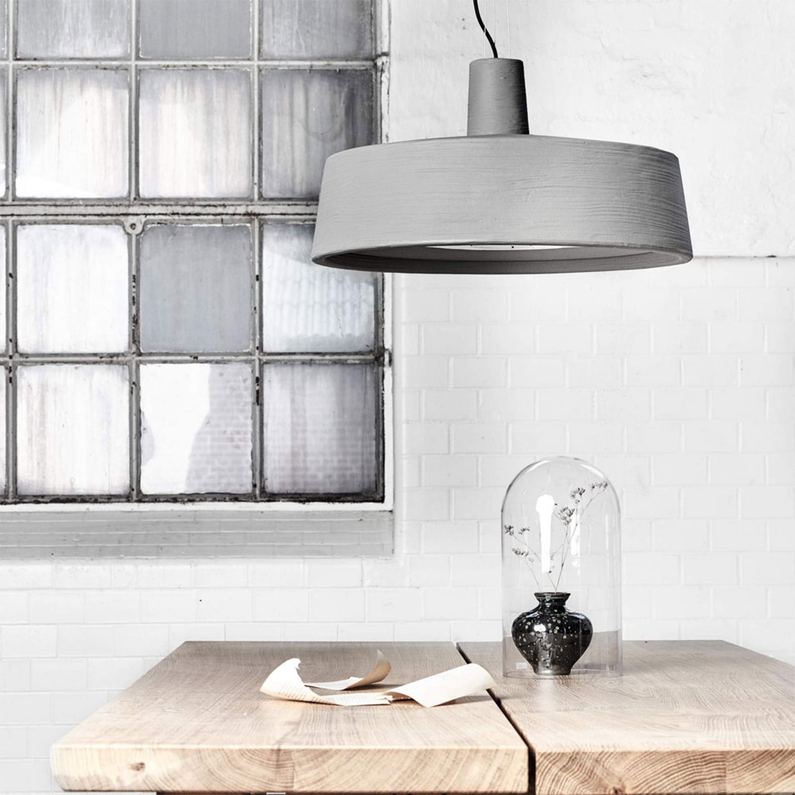 Soho 38 LED Pendel Stone Grey MARSET - Plastik