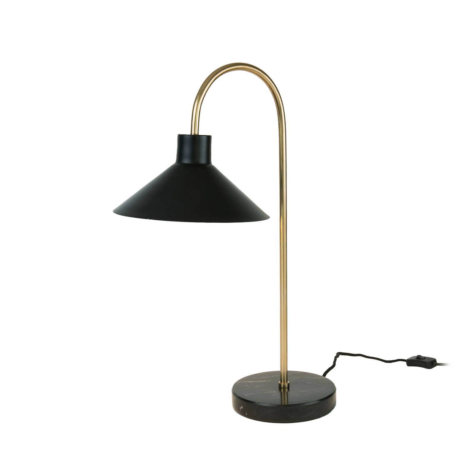 Tischleuchte Oktavia, schwarz/goldfarben, Höhe 58 cm, Marmor