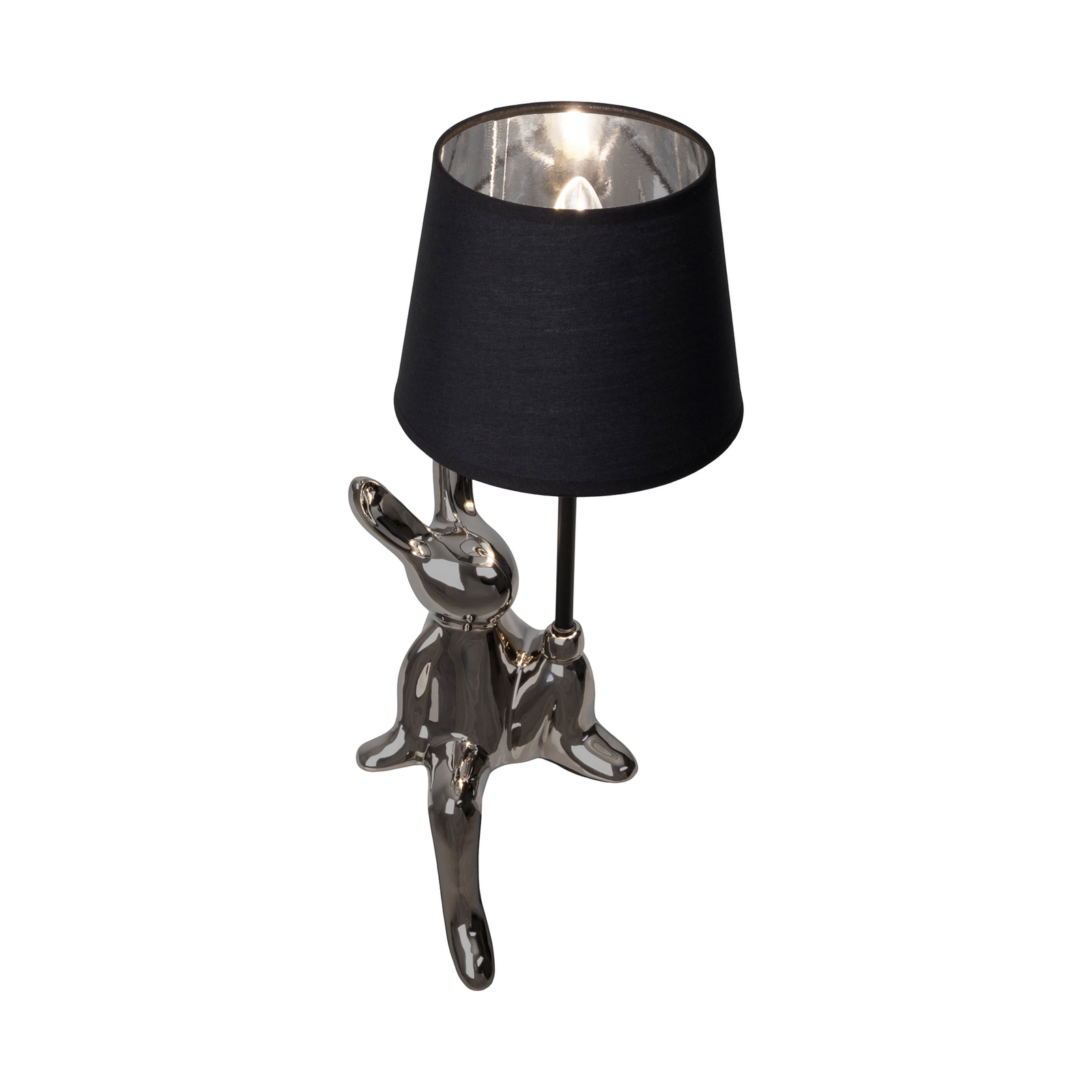 Lampe à poser Helge, argent, céramique/tissu, hauteur 45 cm