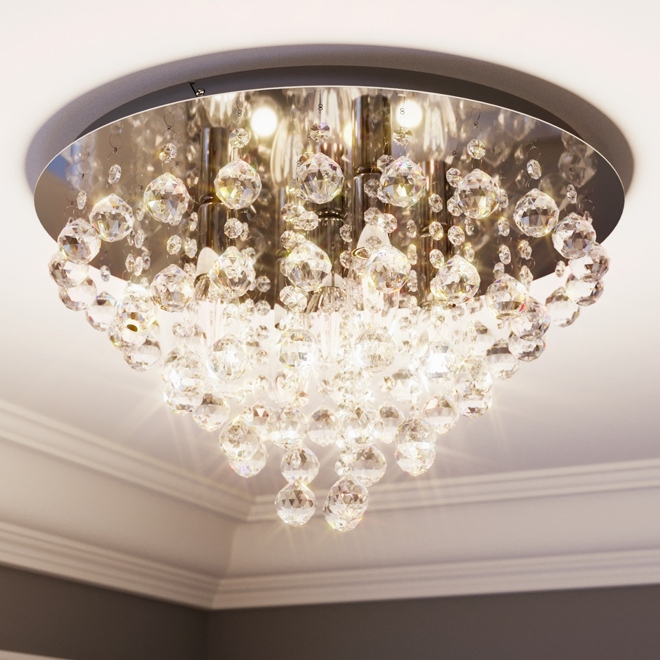 Lindby Annica Round Plafond, transparent från Lindby
