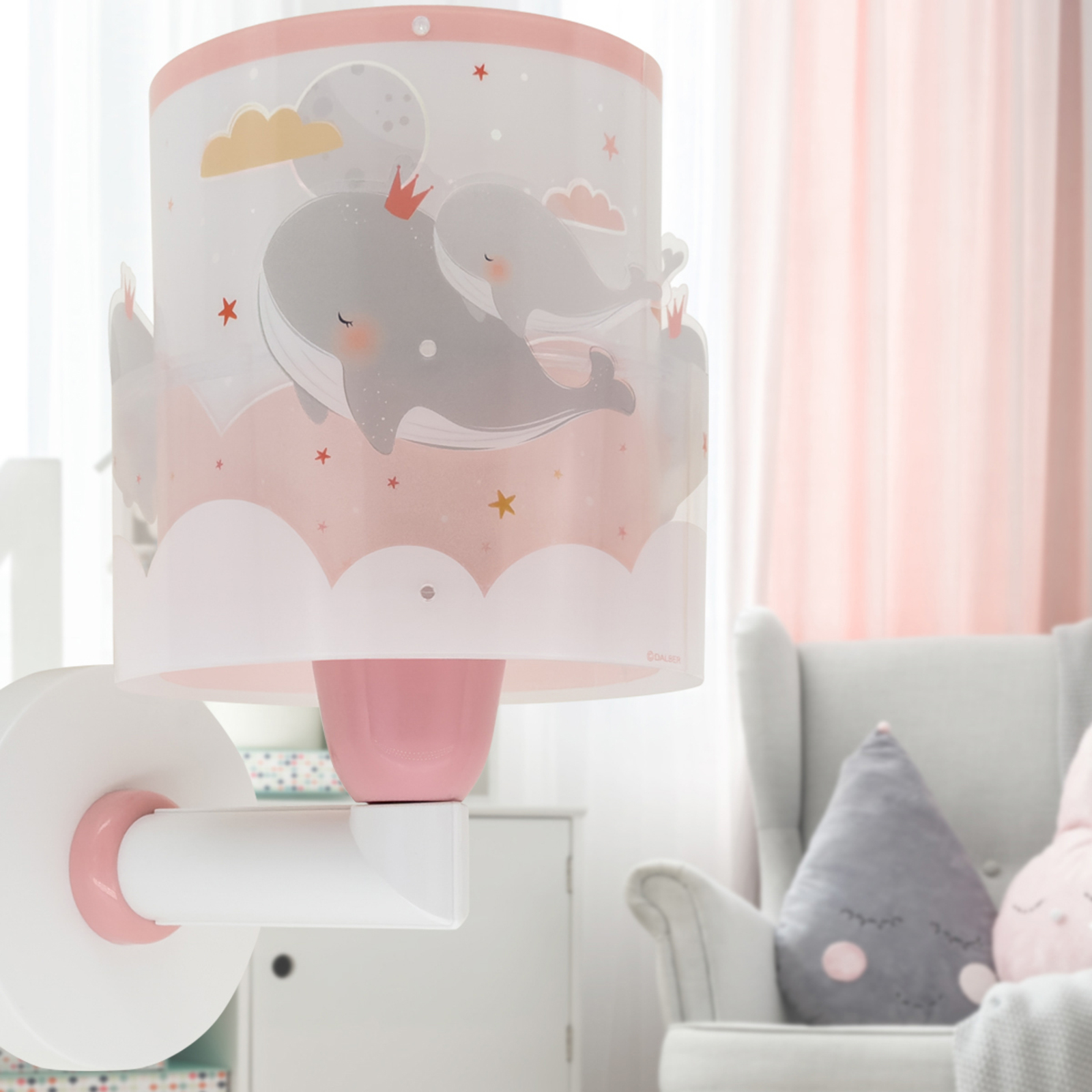 Далбер Whale Dreams стенна лампа, розова