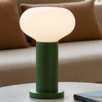 Flo table lamp, green, Ø 19 cm, glass