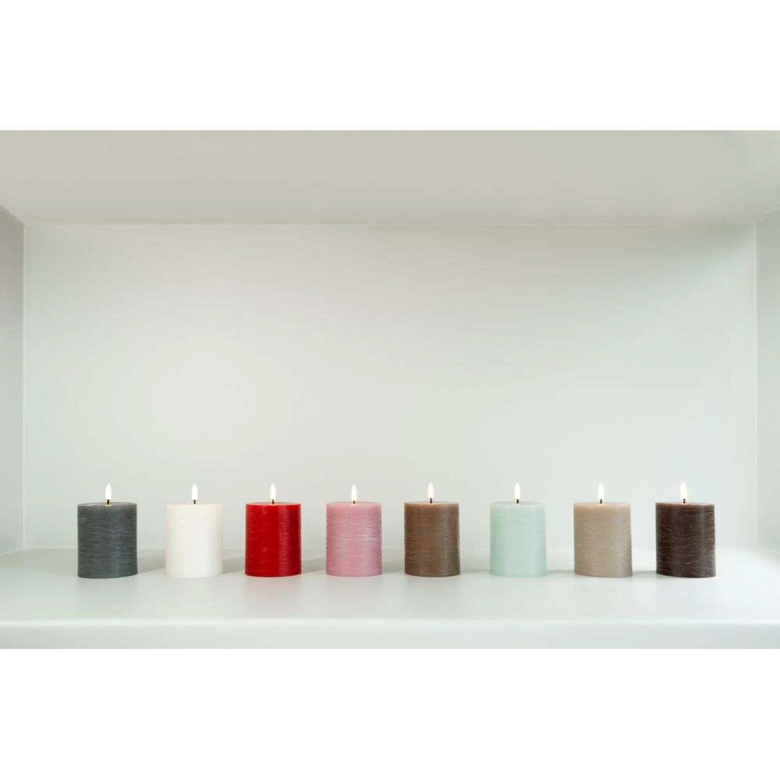 Pillar Candle LED 7,8 x 10,1 cm Rustic Red - Uyuni Lighting