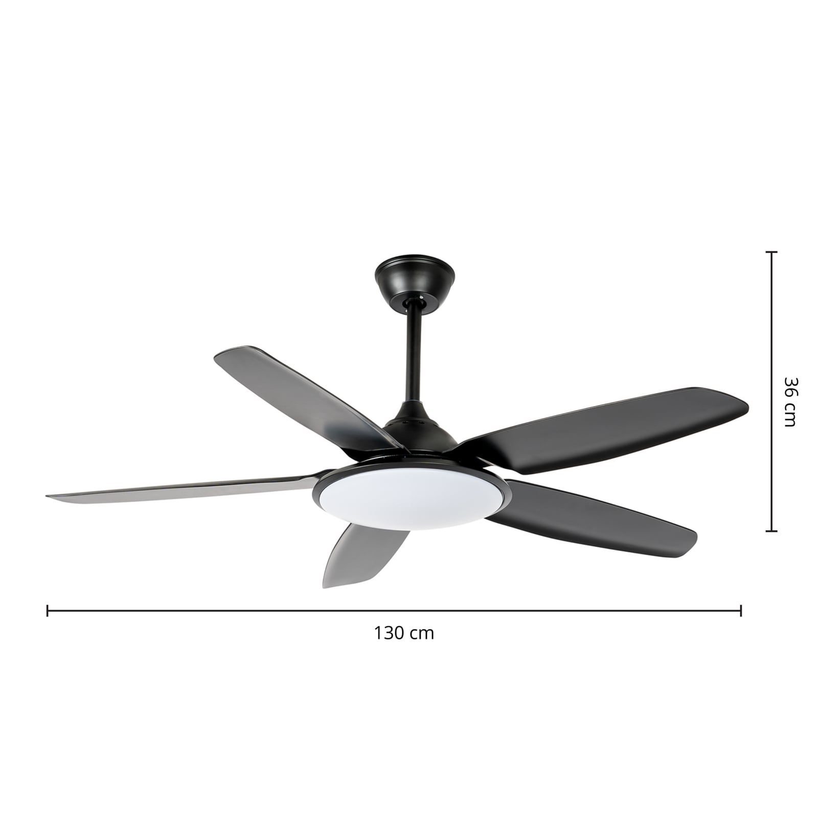 Ventilateur de plafond LED Divian, noir, courant continu, silencieux, CCT -