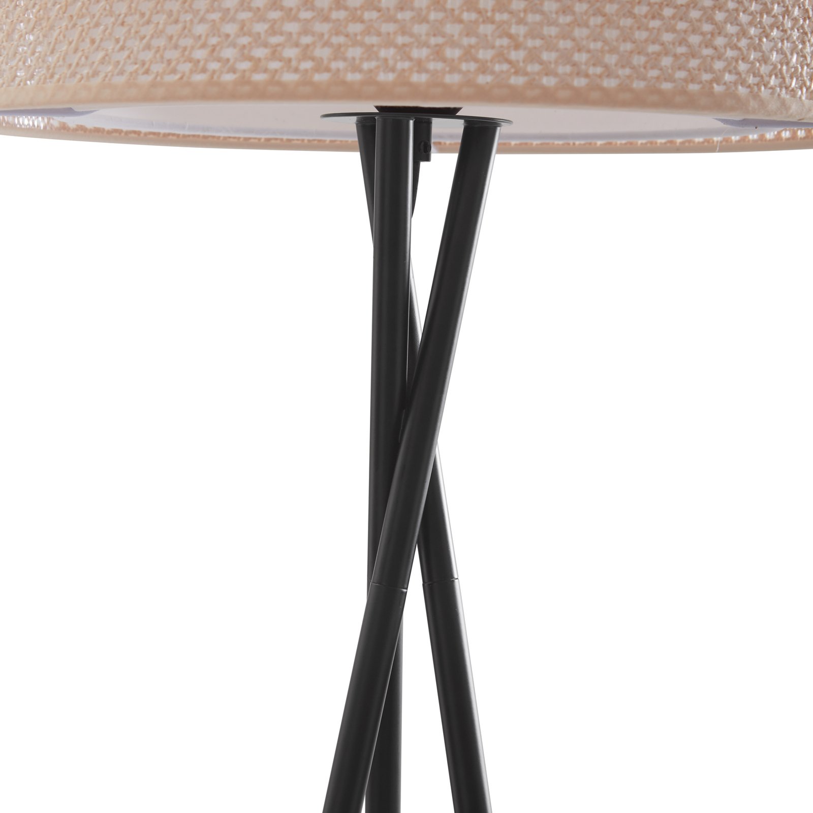 Stojacia lampa Lindby Soula, Ø 40 cm, béžová, plast, E27